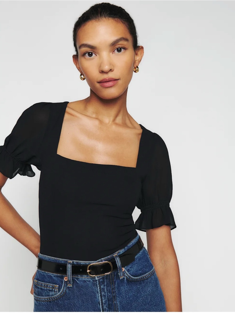 Reformation Constance Top in Black